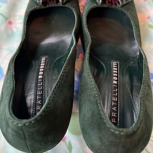 Fratelli Rossetti Pom Suede Heels - Picture 10 of 12